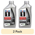 (2 pack) Mobil 1 High Mileage Full Synthetic Motor Oil 0W-20, 1 Quart