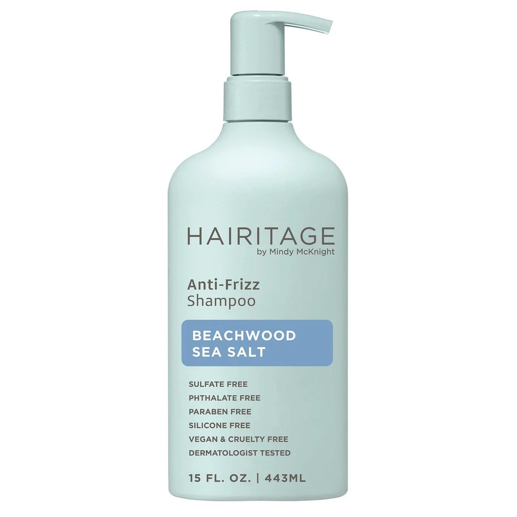 Hairitage Woody Sea Salt Anti-Frizz Shampoo | All Hair 15 Ounce (Pack of 2)